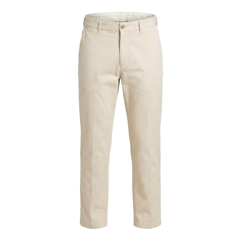 Uniqlo Beige Preppy Flat Front Casual Pants Womens S Stretch Slim Straight